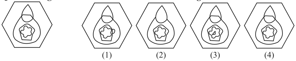 A question figure and four answer figures.